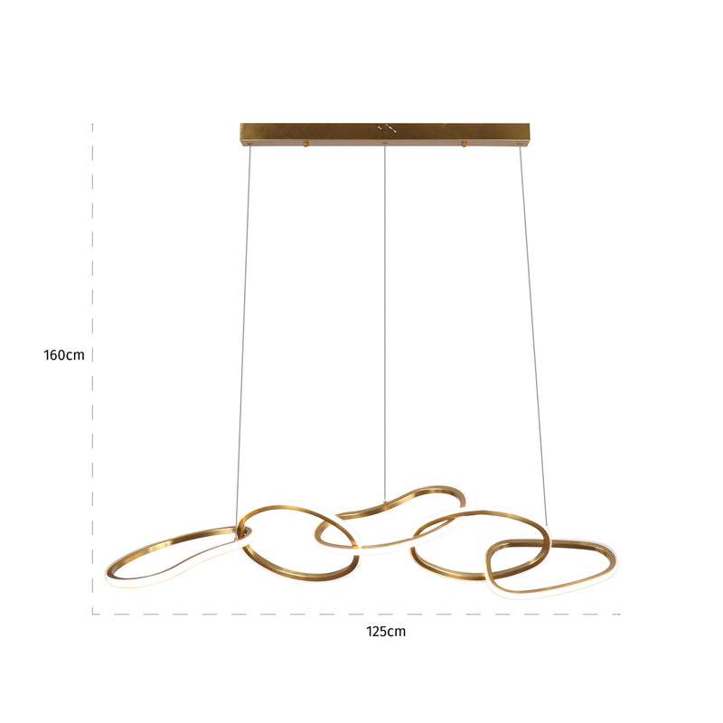 Pendelleuchte Flyn brushed gold – Richmond Design-Hängeleuchte