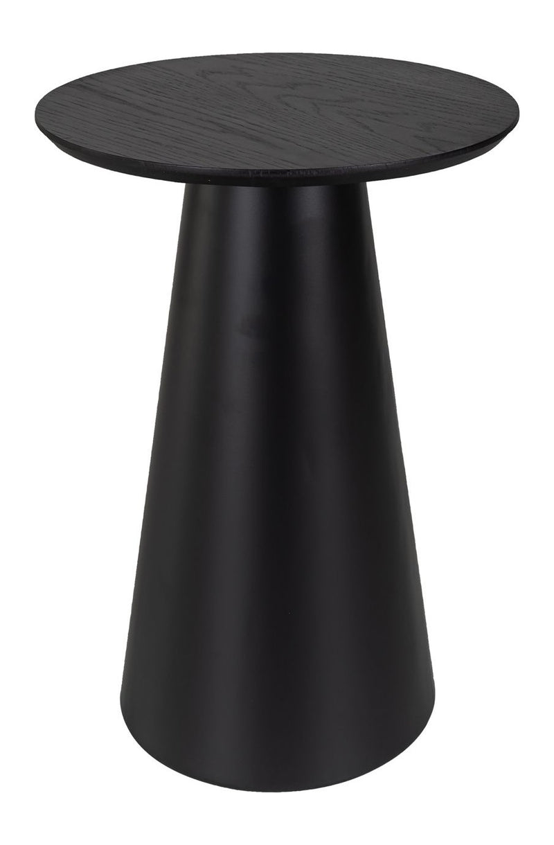 Beistelltisch Jazz black – industrialer Look mit Eichenfurnier-Platte