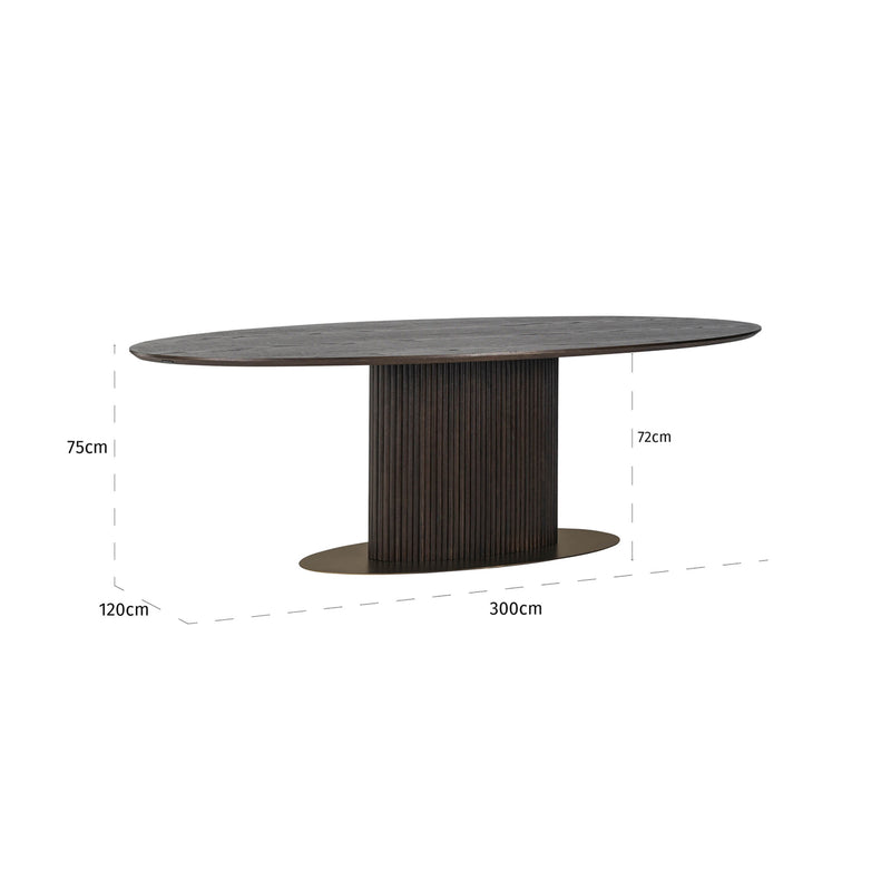 Richmond Esstisch Luxor 300 cm oval, Eiche massiv, braun