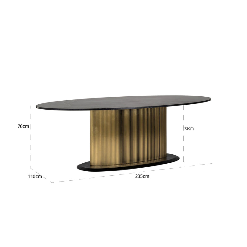 Esstisch Ironville gold oval 235 cm – Richmond Marmor-Design