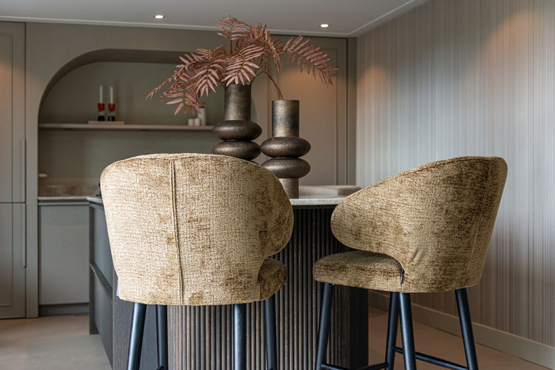 Barhocker Indigo customized – individuell wählbarer Stoffbezug