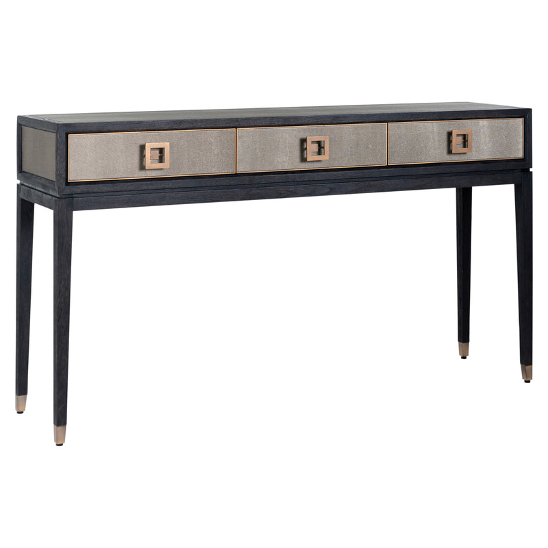 Konsole Bloomville Brass Shagreen aus Eiche mit PU-Leder von Richmond