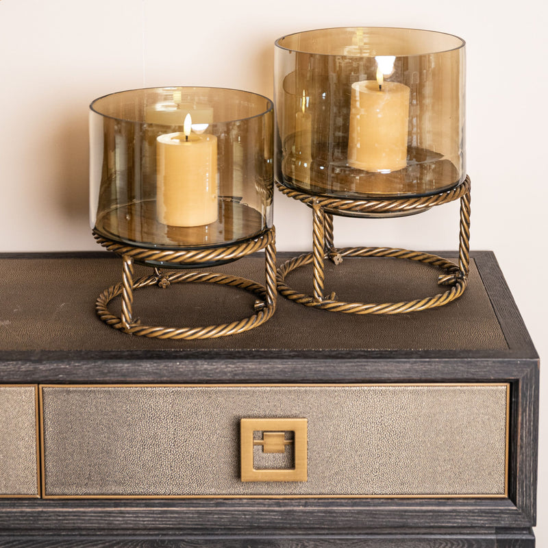 Konsole Bloomville Brass Shagreen aus Eiche mit PU-Leder von Richmond