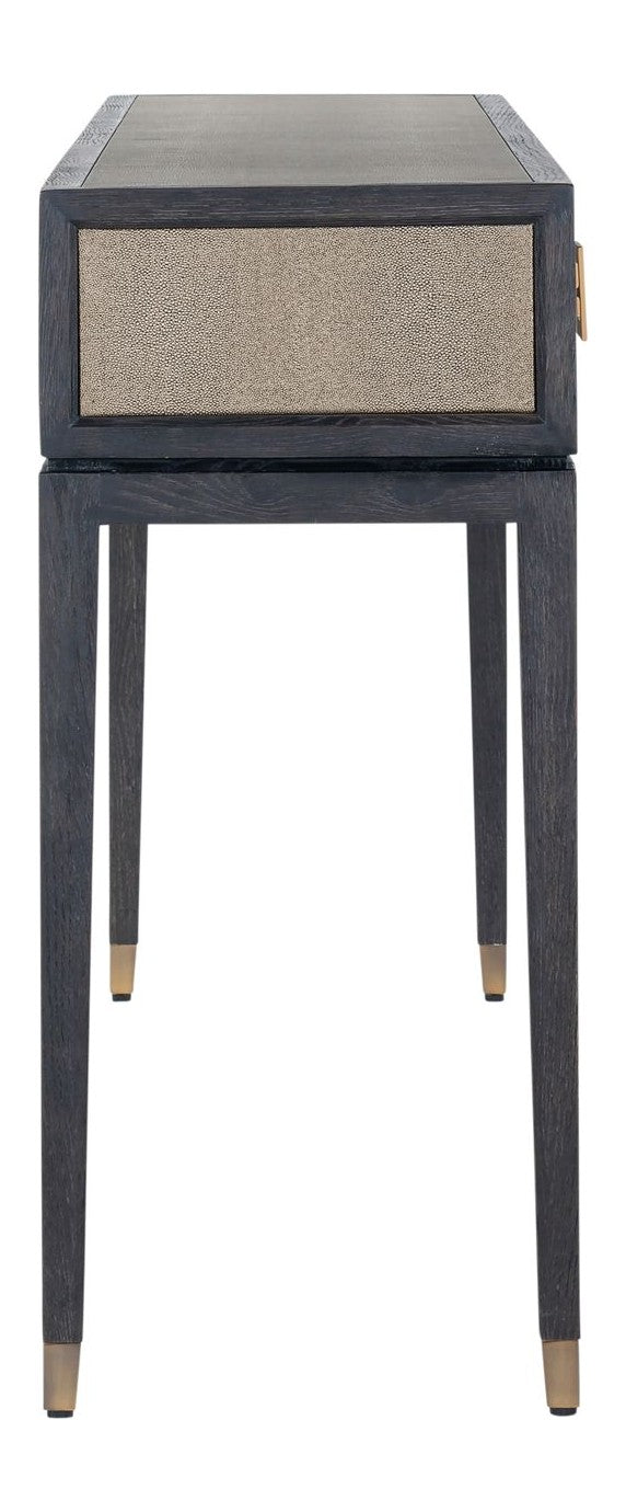 Konsole Bloomville Brass Shagreen aus Eiche mit PU-Leder von Richmond