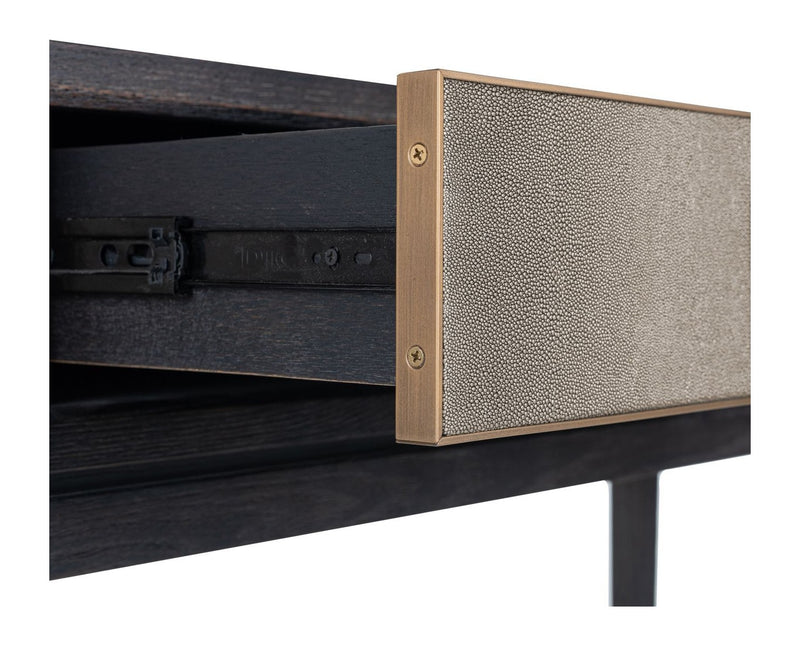Konsole Bloomville Brass Shagreen aus Eiche mit PU-Leder von Richmond