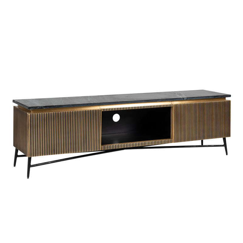 TV-Schrank Ironville gold – Mid-Century Design mit Marmorplatte