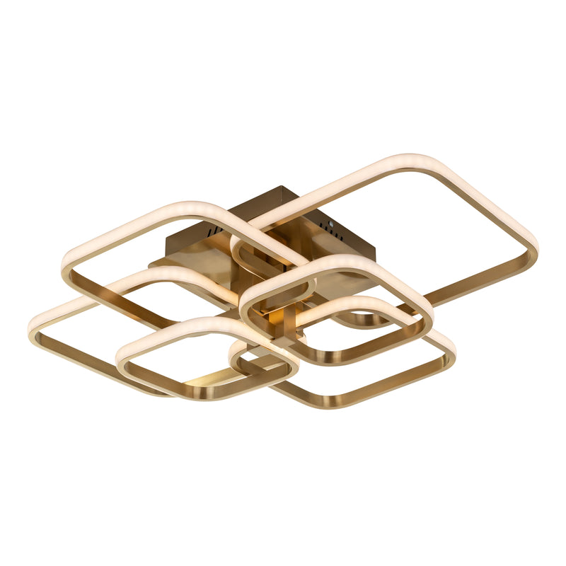 Deckenleuchte Cailey Brushed Gold, dimmbar, Ø 69 cm, Aluminium