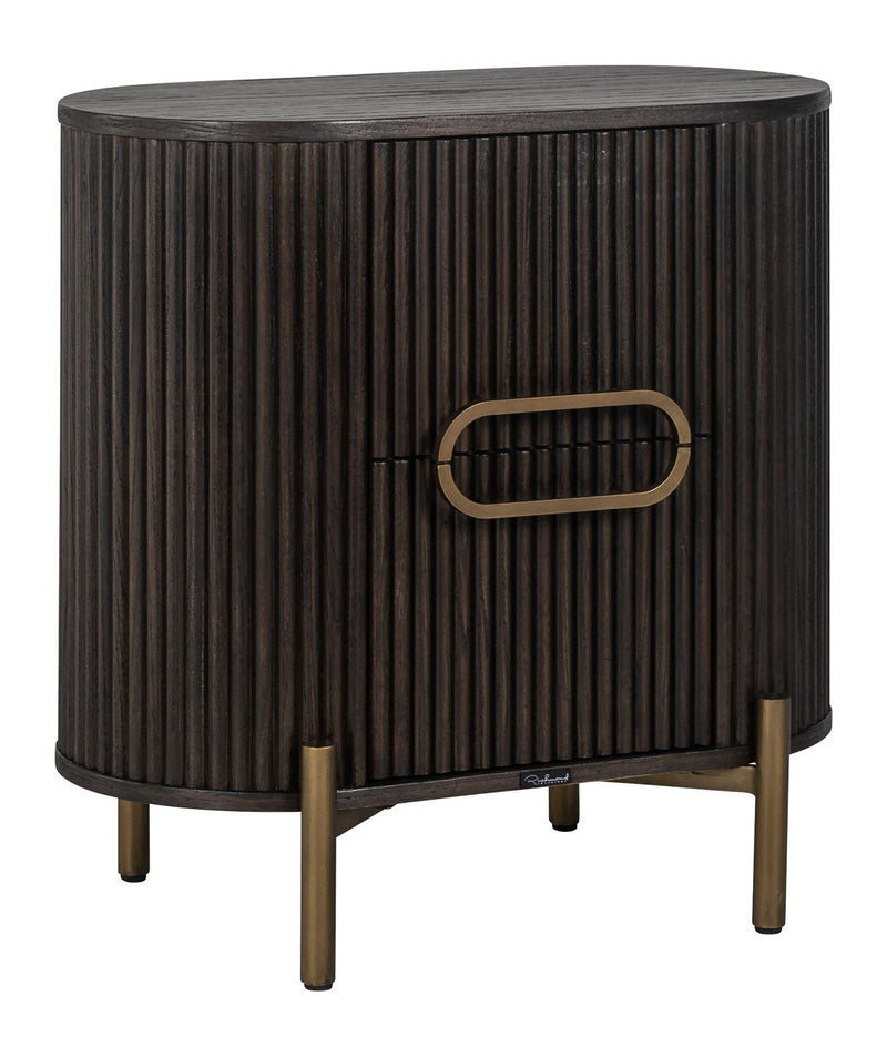 Nachttisch Luxor Eiche braun mit goldenen Akzenten – Richmond Design