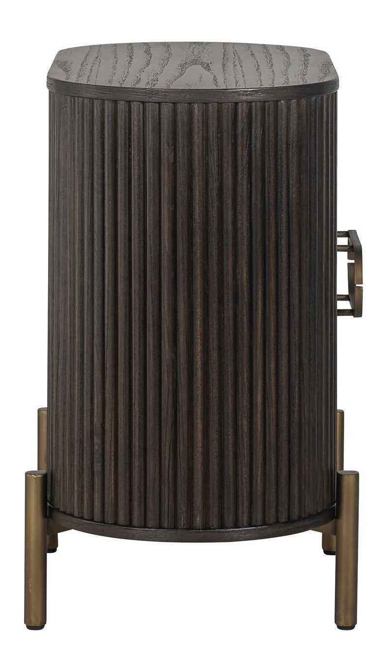 Nachttisch Luxor Eiche braun mit goldenen Akzenten – Richmond Design