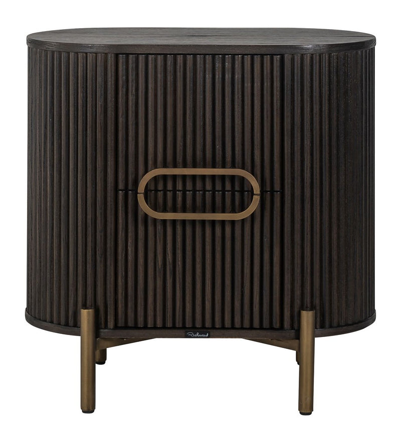 Nachttisch Luxor Eiche braun mit goldenen Akzenten – Richmond Design