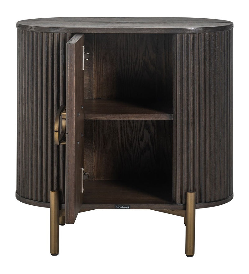 Nachttisch Luxor Eiche braun mit goldenen Akzenten – Richmond Design