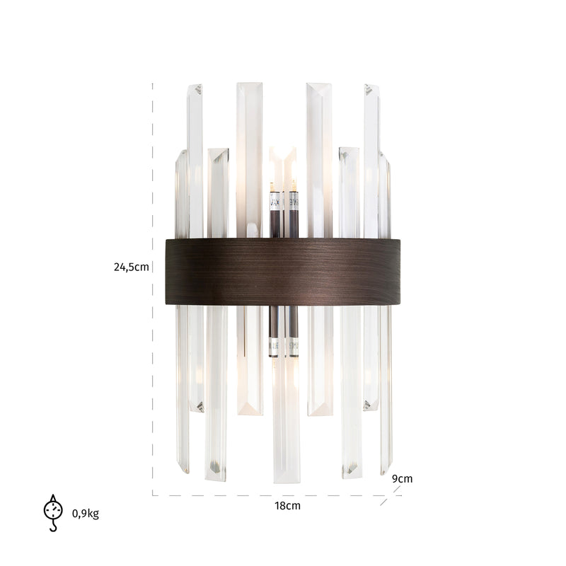 Wandlampe Avan Bronze mit Sicherheitsglas und G9-Fassung, Richmond