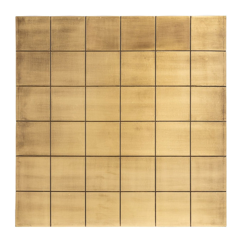 Couchtisch Collada Richmond Glasplatte Gestell Brushed Gold 90x90