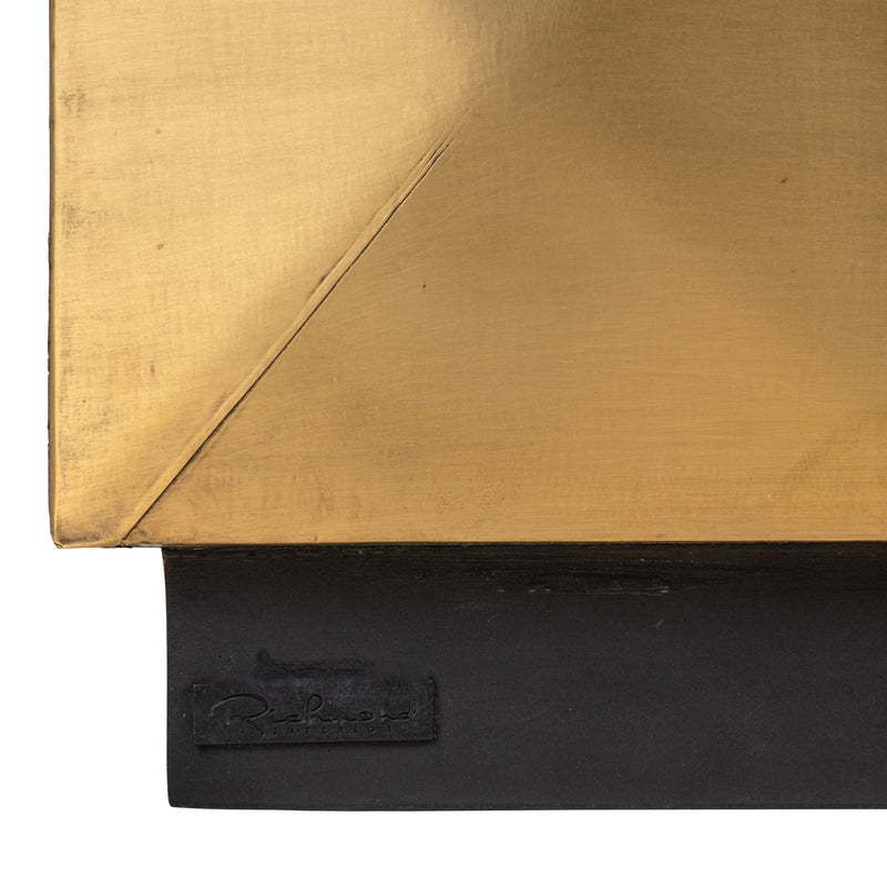 Couchtisch Collada Richmond Glasplatte Gestell Brushed Gold 90x90