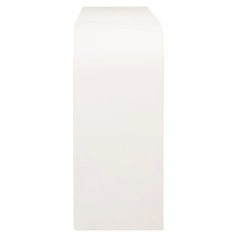 Konsole Bloomstone White 150 – organische Form, MDF Plaster-Finish