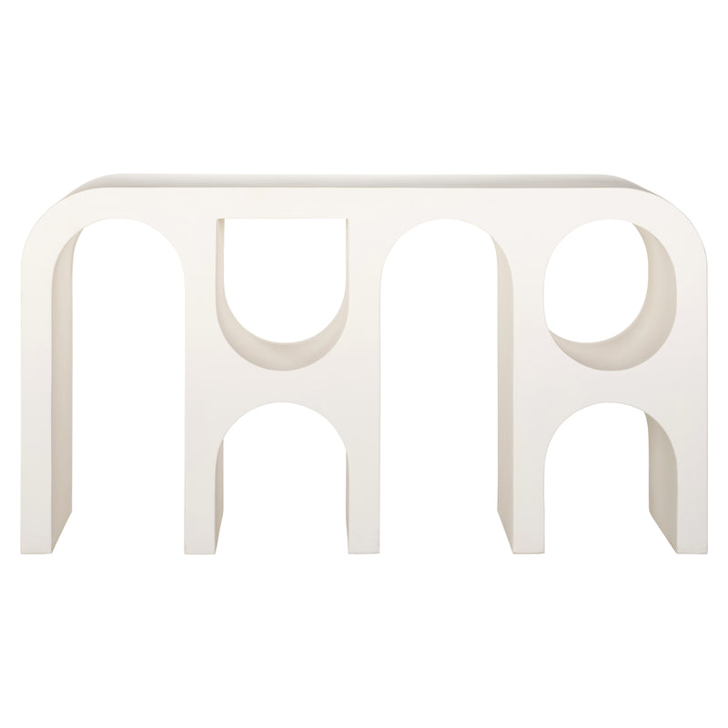 Konsole Bloomstone White 150 – organische Form, MDF Plaster-Finish