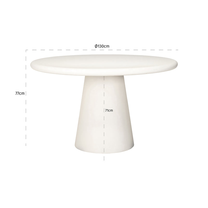 Esstisch Bloomstone Ø130 cm White – organisches Design Richmond