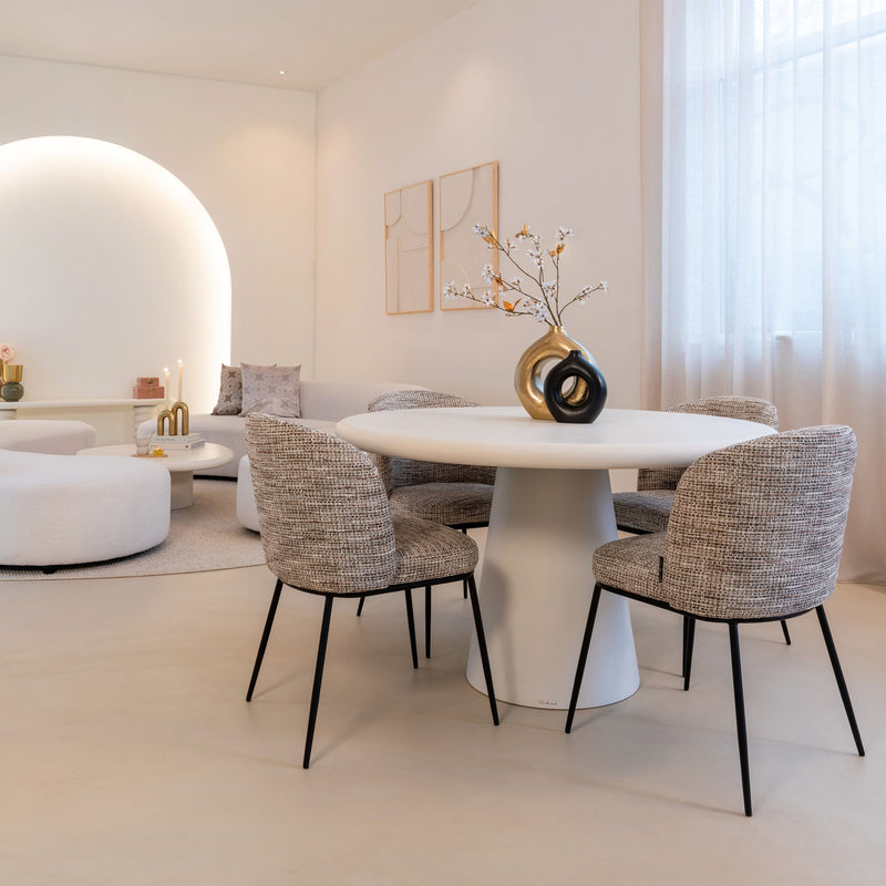 Esstisch Bloomstone Ø130 cm White – organisches Design Richmond
