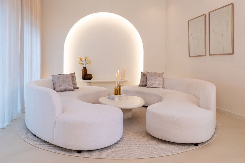 Couchtisch Bloomstone White 110x90 cm mit Plaster-Finish