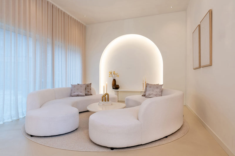 Couchtisch Bloomstone White 110x90 cm mit Plaster-Finish