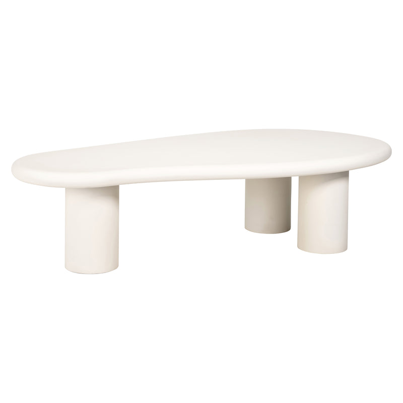 Couchtisch Bloomstone weiß mit organischem Design, 160x80 cm