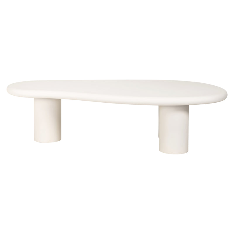 Couchtisch Bloomstone weiß mit organischem Design, 160x80 cm