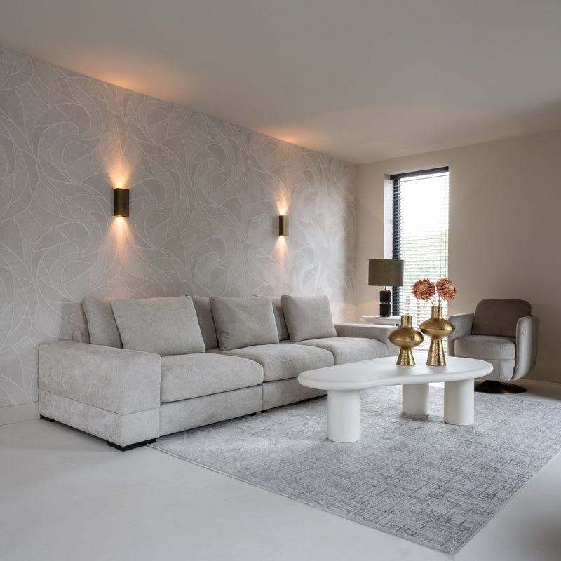 Couchtisch Bloomstone weiß mit organischem Design, 160x80 cm
