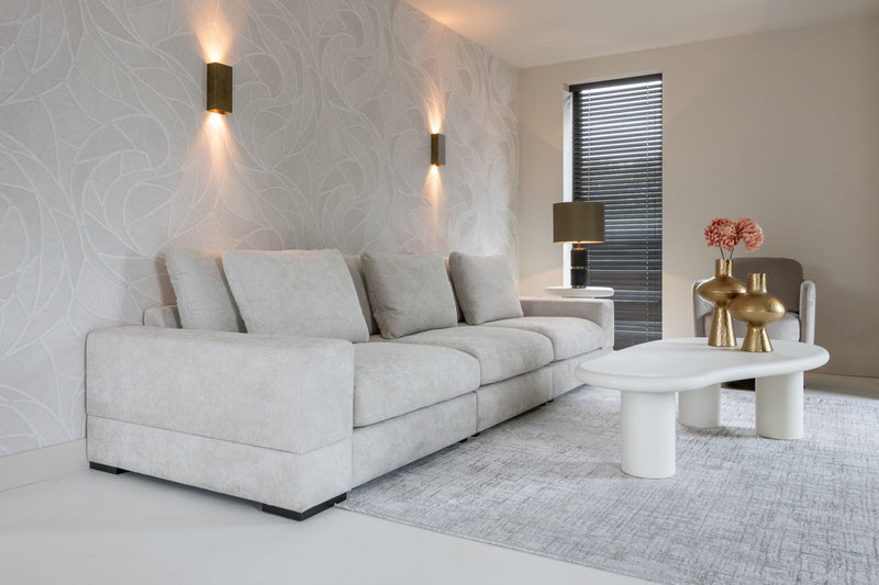 Couchtisch Bloomstone weiß mit organischem Design, 160x80 cm