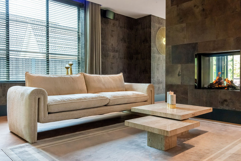Couchtisch La Cantera 2er-Set, Travertin beige, 80x80 cm