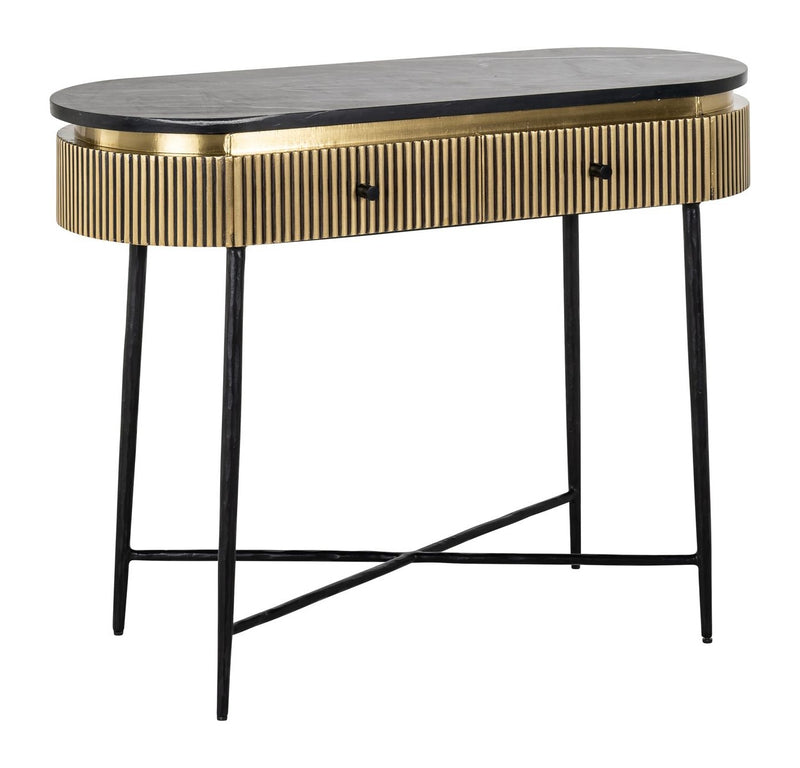 Sideboard Ironville Gold mit Marmorplatte – Eisen & Messing