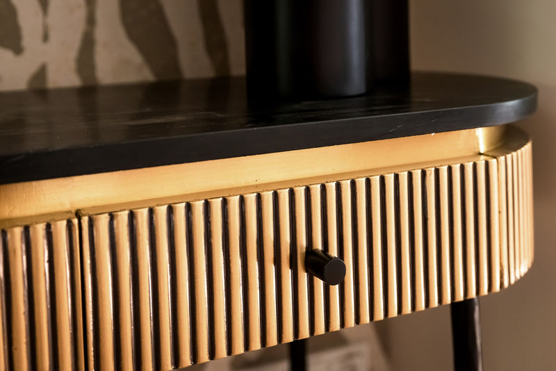 Sideboard Ironville Gold mit Marmorplatte – Eisen & Messing