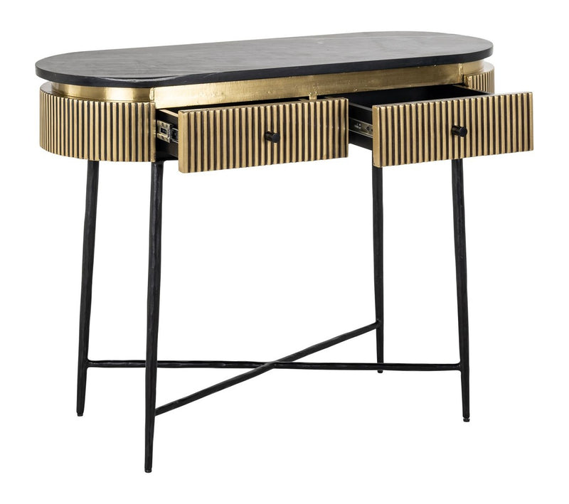 Sideboard Ironville Gold mit Marmorplatte – Eisen & Messing