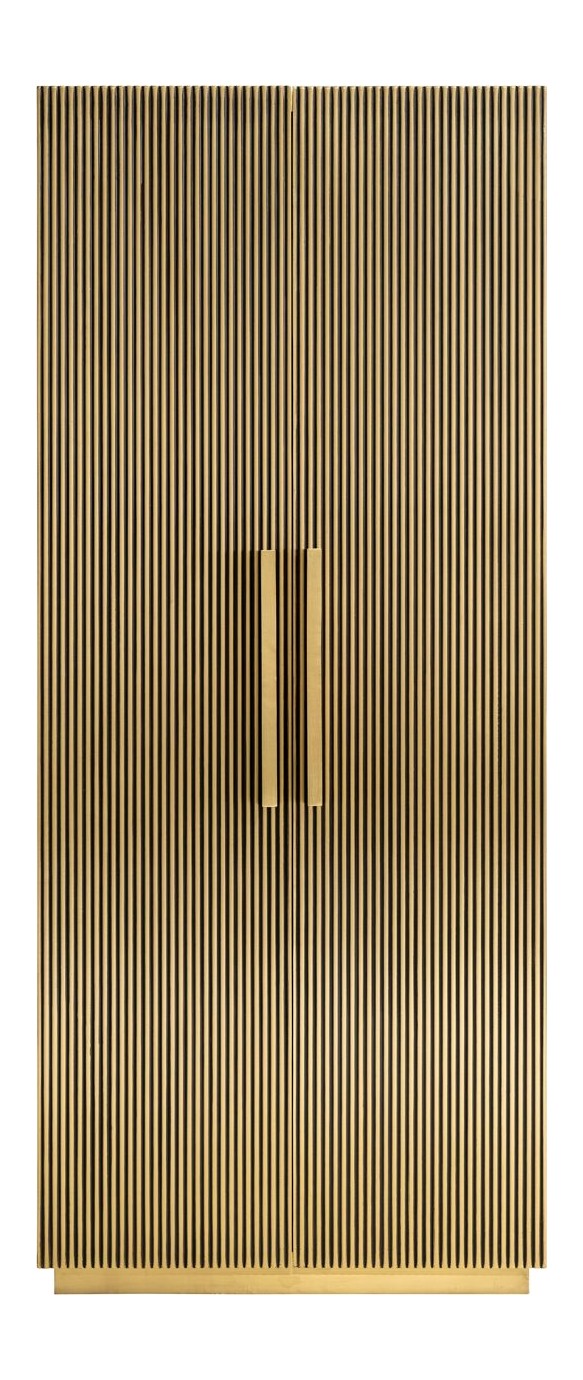 Schrank Ironville gold, 191 cm, Eisen mit Messingverkleidung