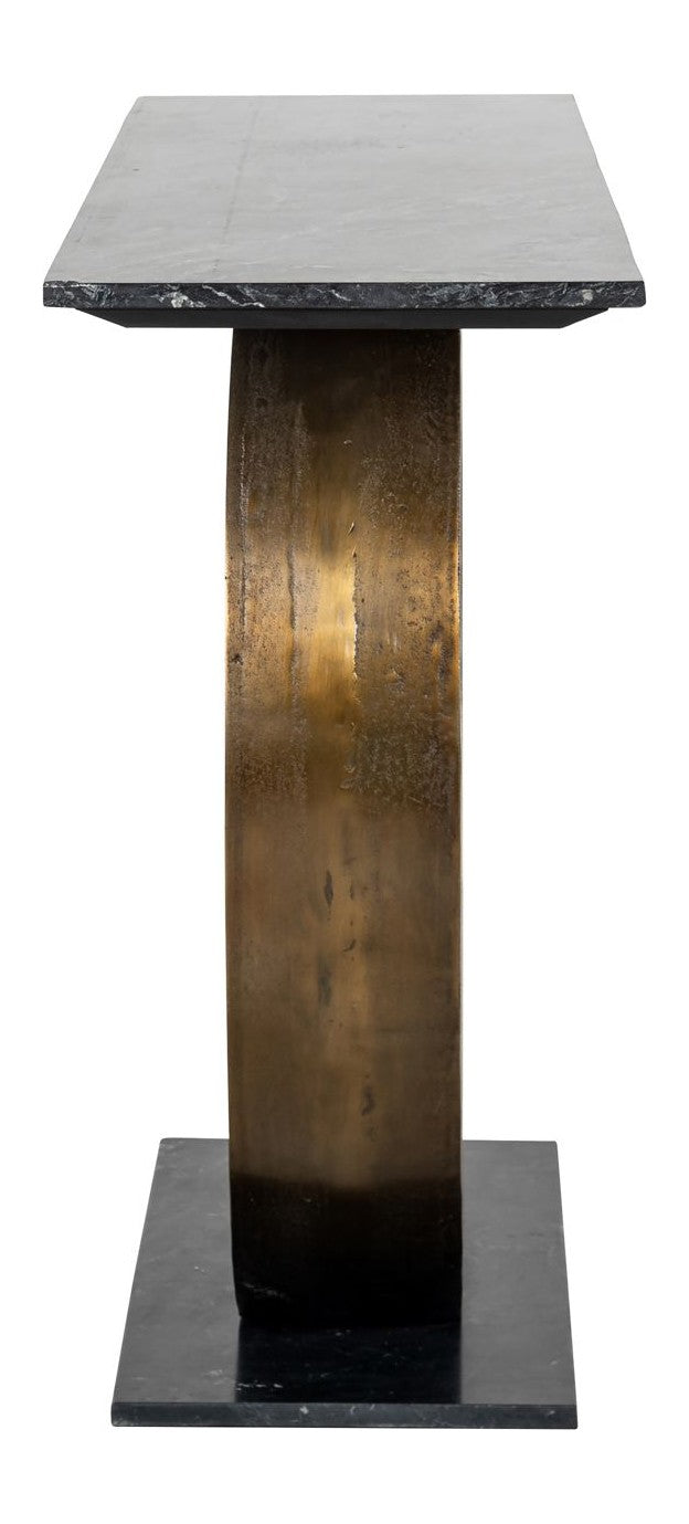 Konsole Luna gold – Marmor-Konsolentisch mit goldenem Gestell
