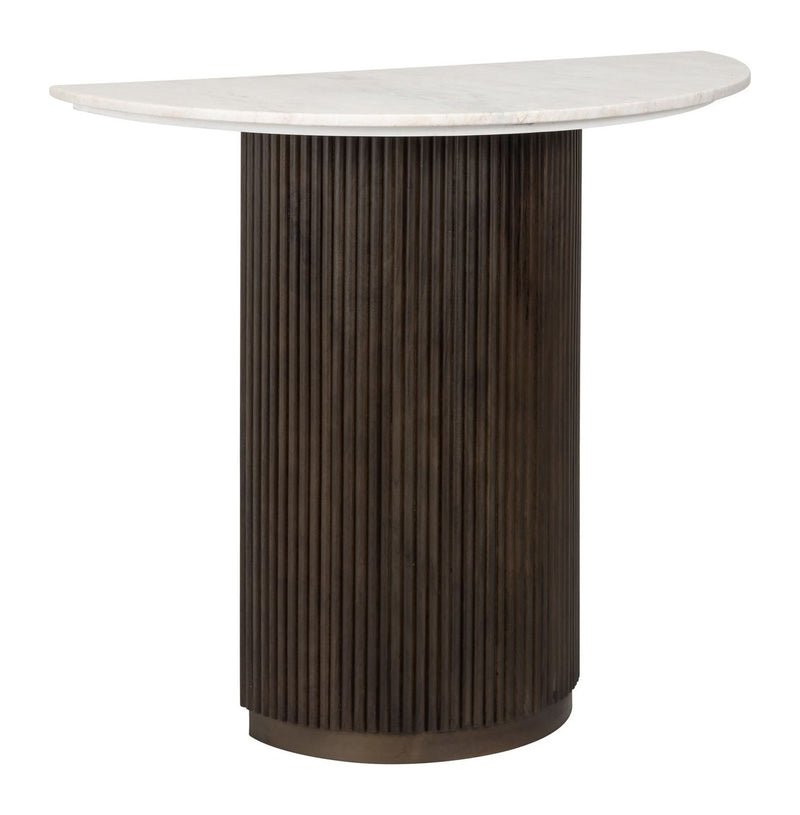 Konsole Mayfield brown - Marmorplatte & Mangoholz, 90x45x80 cm