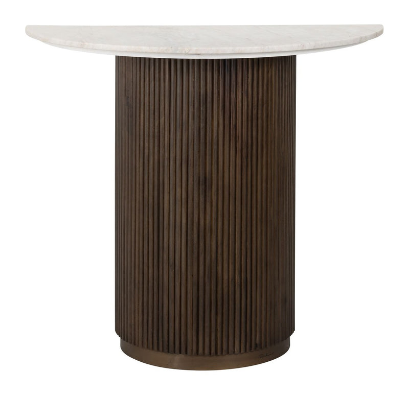 Konsole Mayfield brown - Marmorplatte & Mangoholz, 90x45x80 cm