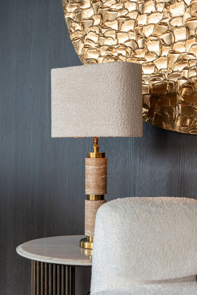 Konsole Mayfield brown - Marmorplatte & Mangoholz, 90x45x80 cm
