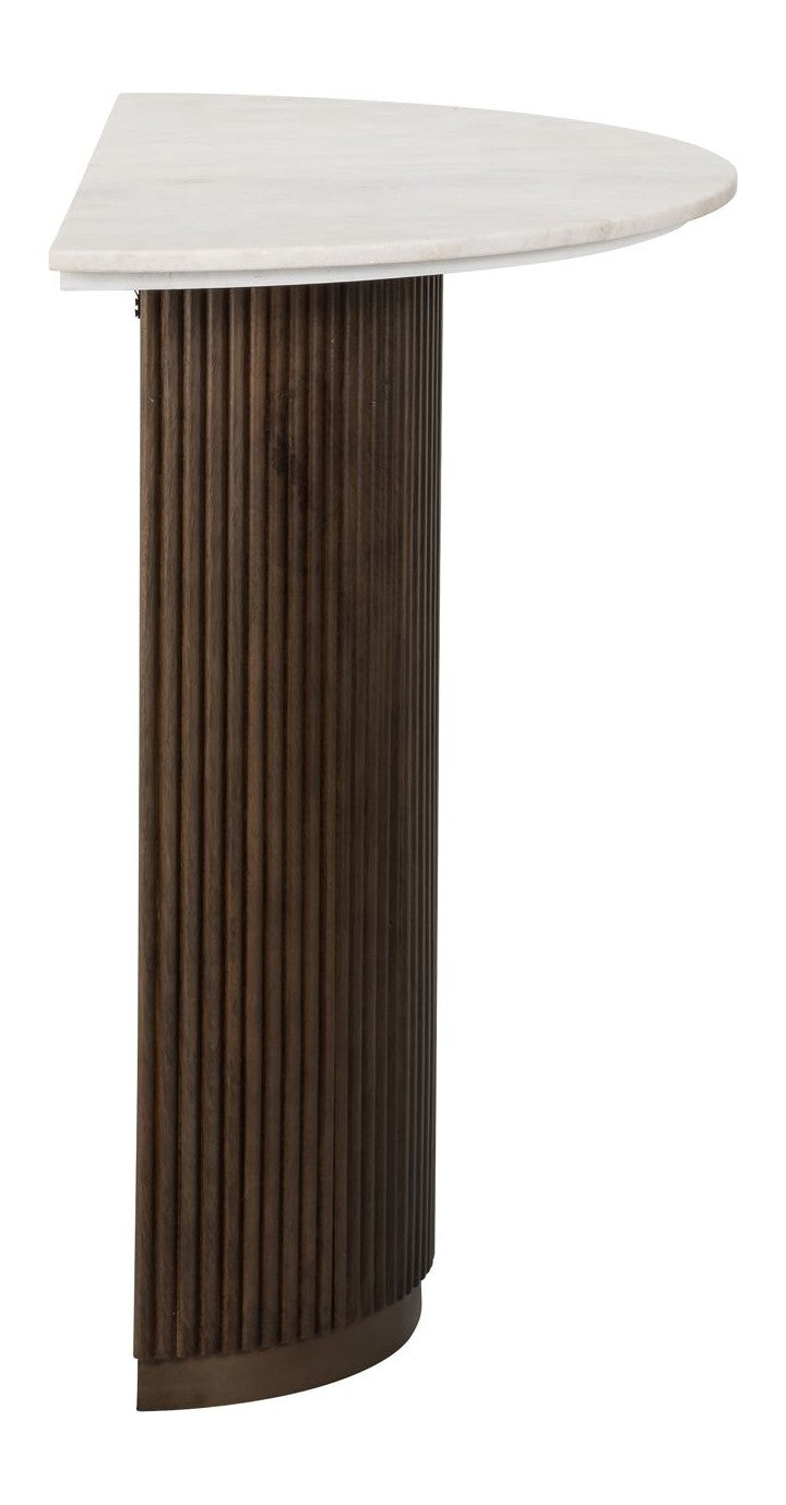Konsole Mayfield brown - Marmorplatte & Mangoholz, 90x45x80 cm