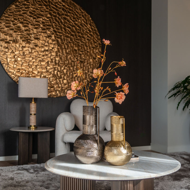 Konsole Mayfield brown - Marmorplatte & Mangoholz, 90x45x80 cm