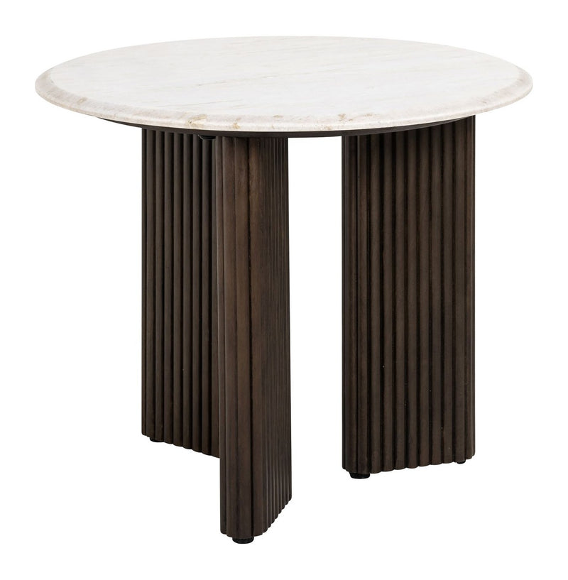 Beistelltisch Mayfield Ø55 cm mit Marmorplatte und Mangoholz-Gestell