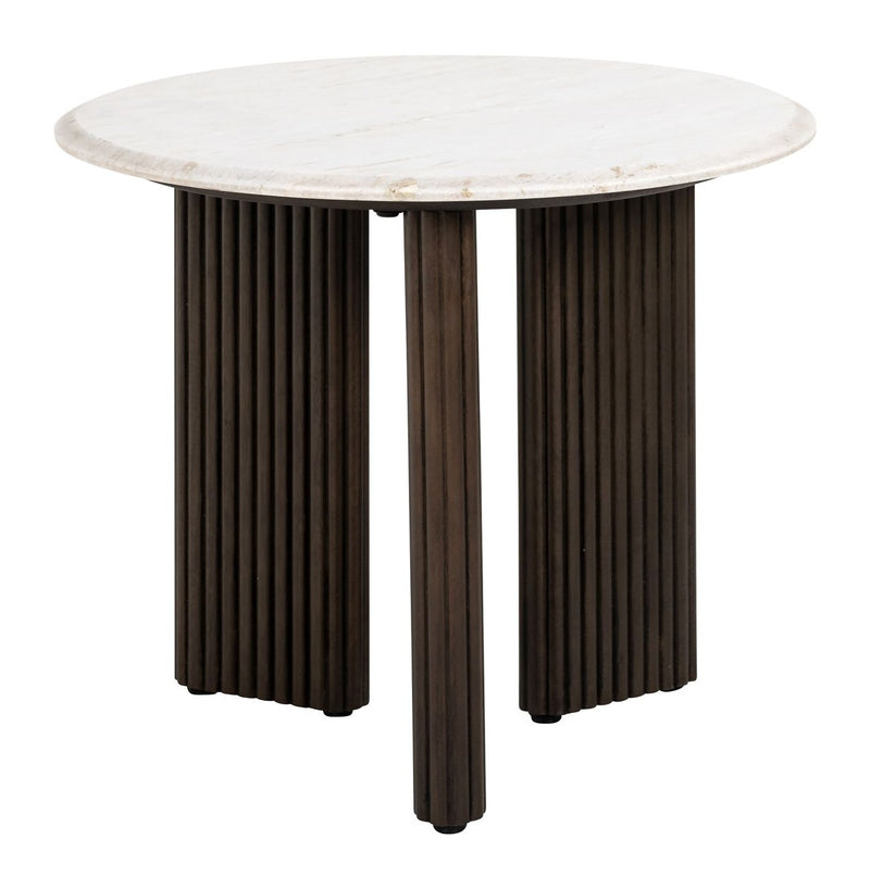 Beistelltisch Mayfield Ø55 cm mit Marmorplatte und Mangoholz-Gestell