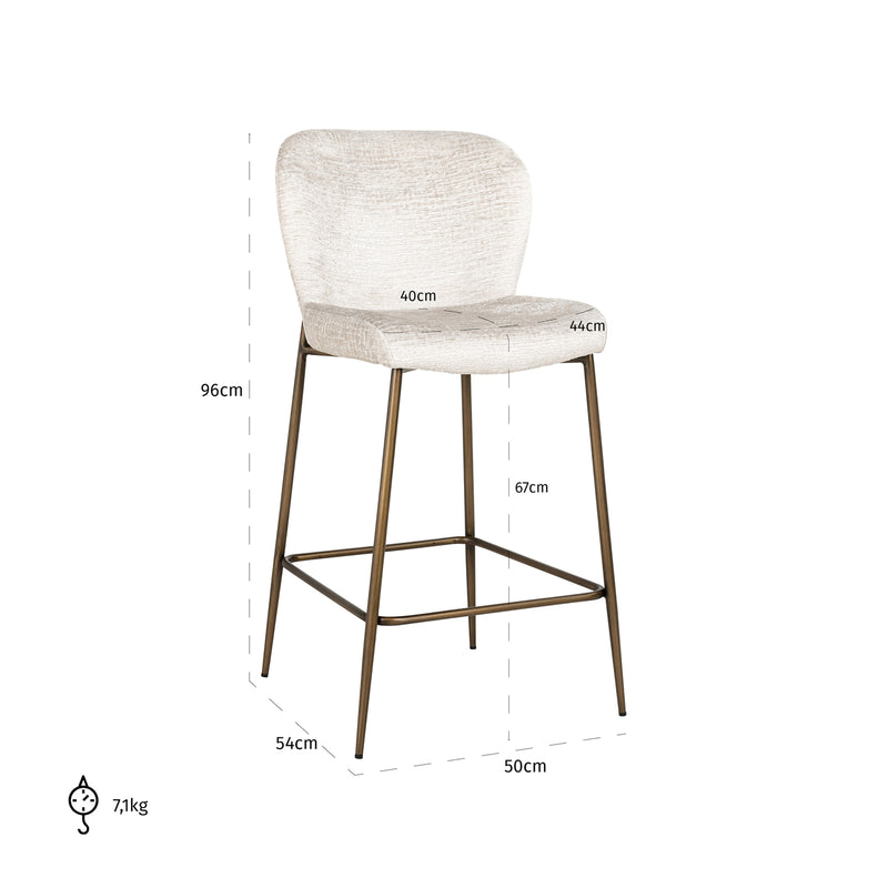 Barhocker Darby Cream Fusion, gepolstert, für Küche & Theke
