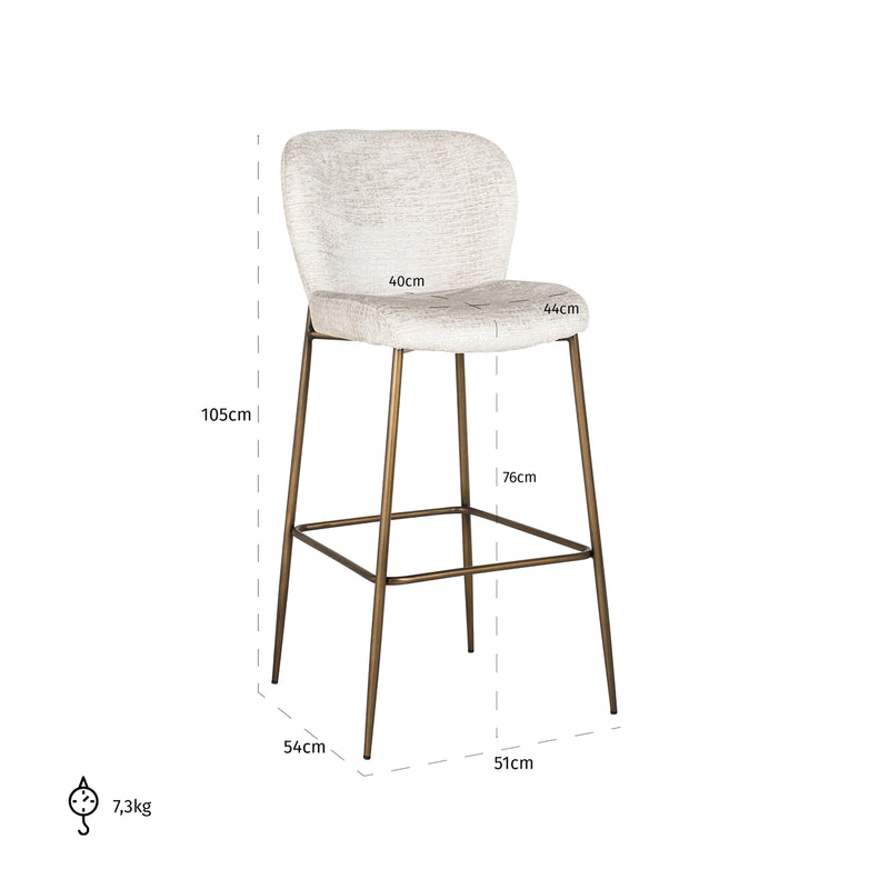 Barhocker Darby Cream Fusion – gepolstert mit Metallgestell