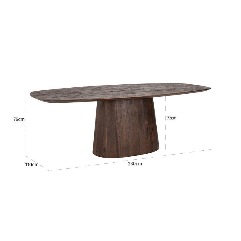 Esstisch Alix oval 230 cm, Mangoholz dark brown, dänisch