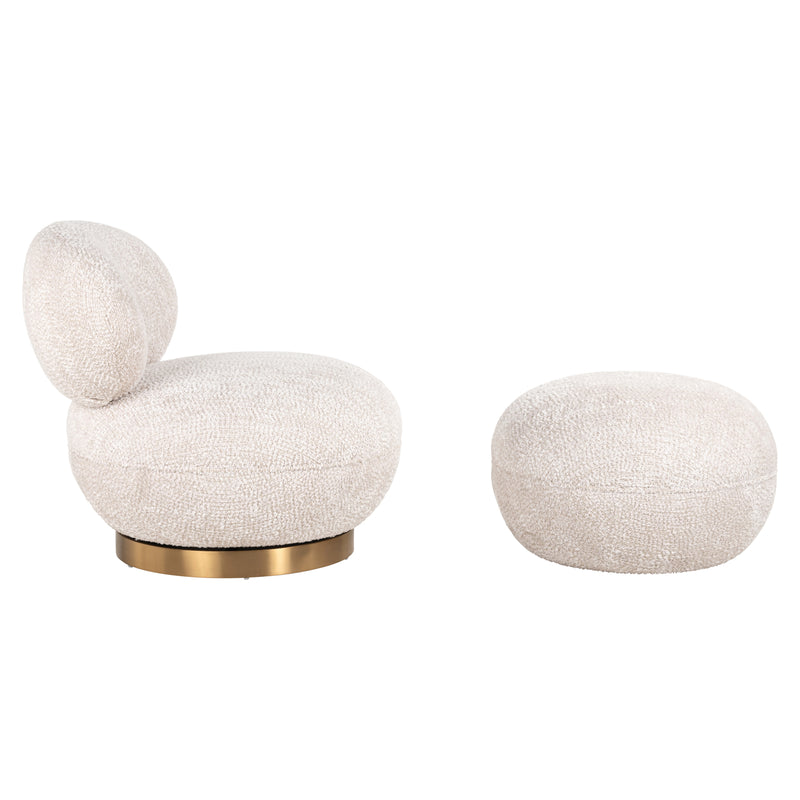 Richmond Hocker Jace – Fußbank Lovely Cream, Polyester-Bezug