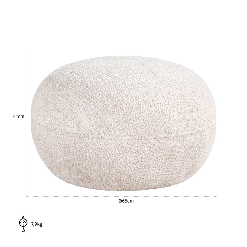 Richmond Hocker Jace – Fußbank Lovely Cream, Polyester-Bezug
