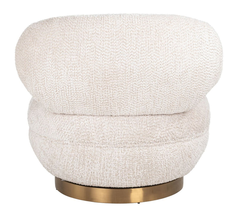 Lounge Stuhl Jace – Drehsessel in Cream mit Polyester-Bezug