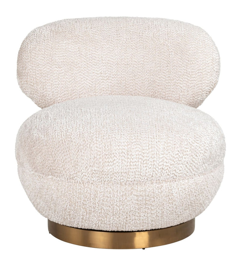 Lounge Stuhl Jace – Drehsessel in Cream mit Polyester-Bezug