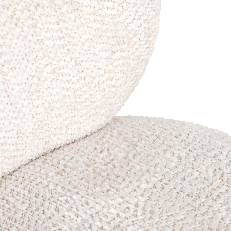 Lounge Stuhl Jace – Drehsessel in Cream mit Polyester-Bezug