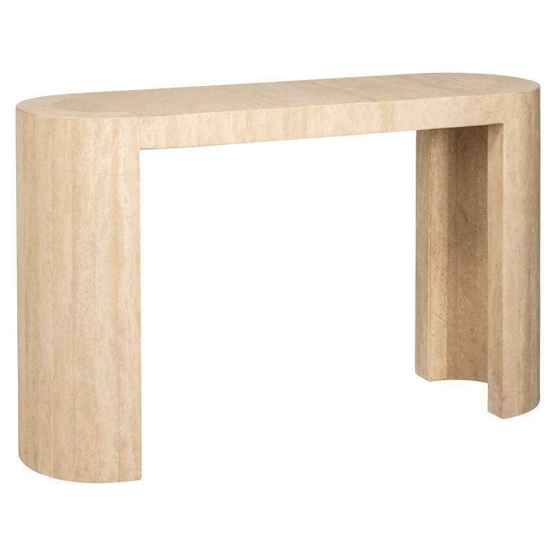 Konsole Alexander Jones Biltmore aus Travertin & Eisen, beige